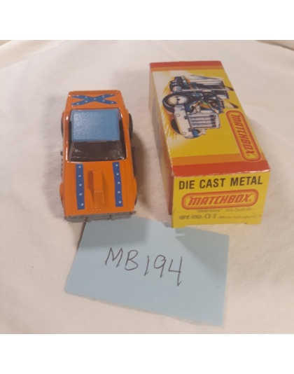Matchbox Superfast #1 - Dodge Challenger - Revin Rebal - Lesney Products - 1975 Made in England - NOS - Mint in Box