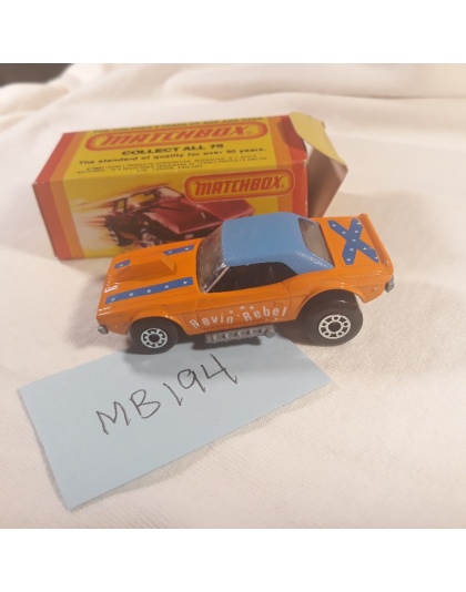 Matchbox Superfast #1 - Dodge Challenger - Revin Rebal - Lesney Products - 1975 Made in England - NOS - Mint in Box