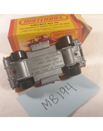 Matchbox Superfast #1 - Dodge Challenger - Revin Rebal - Lesney Products - 1975 Made in England - NOS - Mint in Box