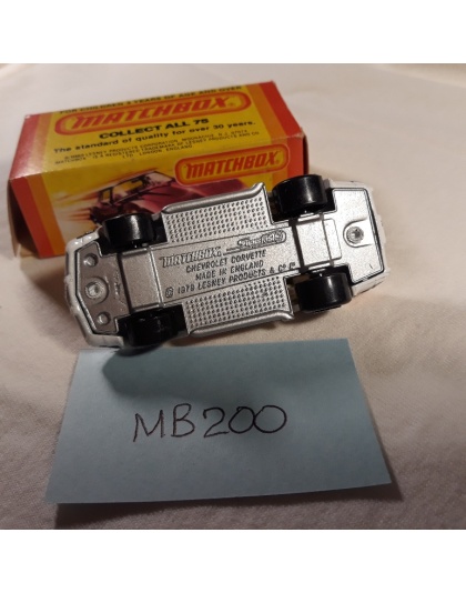 Matchbox Superfast #40 - Chevrolet Corvette T Roof - Made in England - 1979 Lesney Products - NOS - Mint in Box