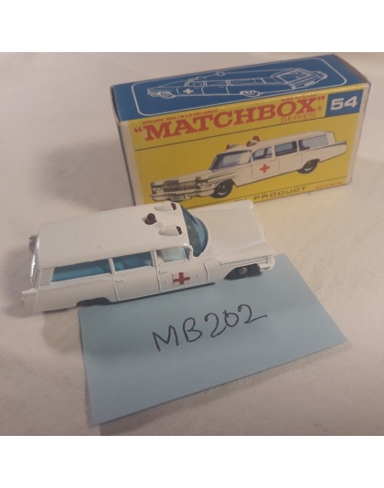 Vintage MATCHBOX Lesney #54 - Cadillac Ambulance - NOS - Mint in Box